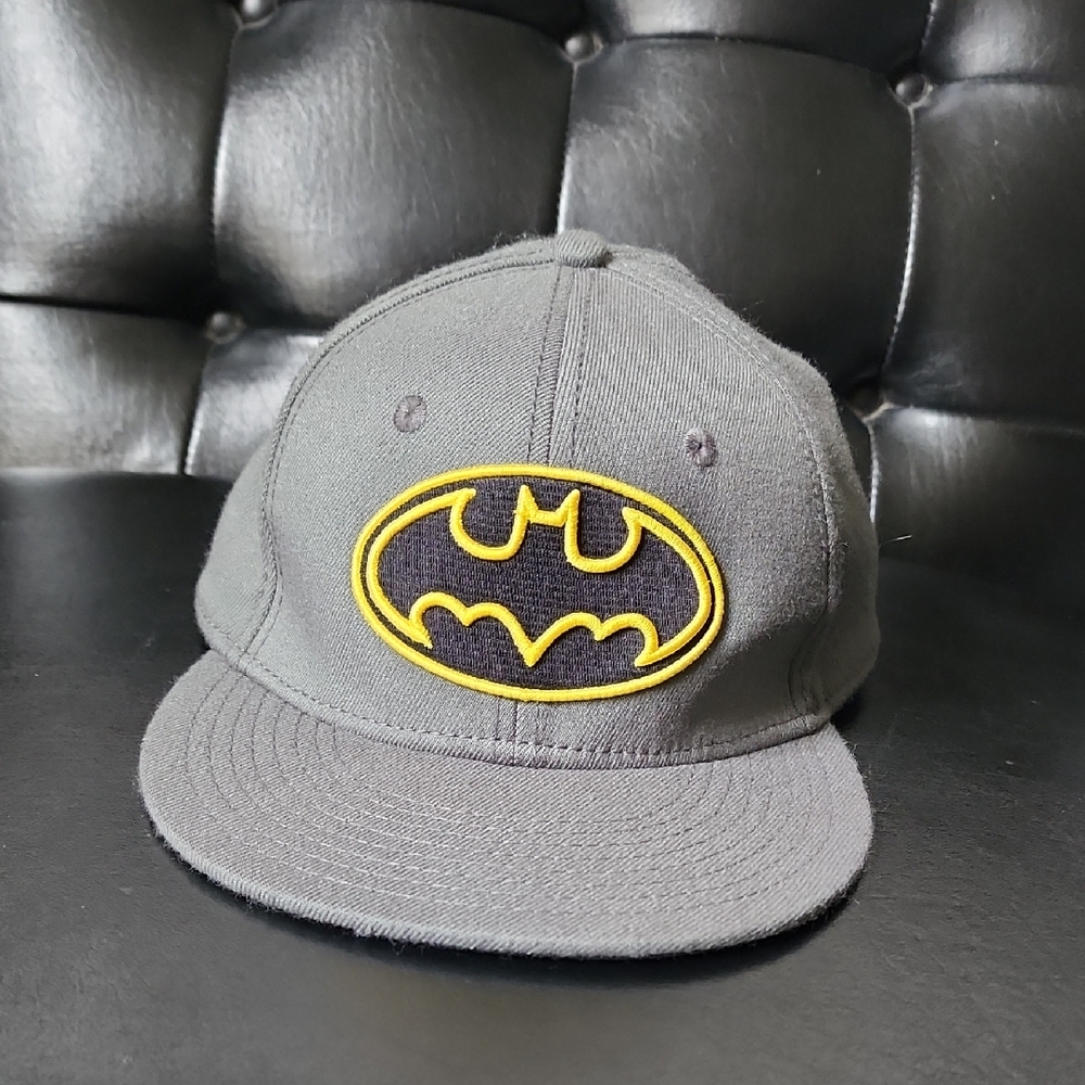 DC Comics Kids Gray and Yellow Batman Patch Baseball Hat Cap